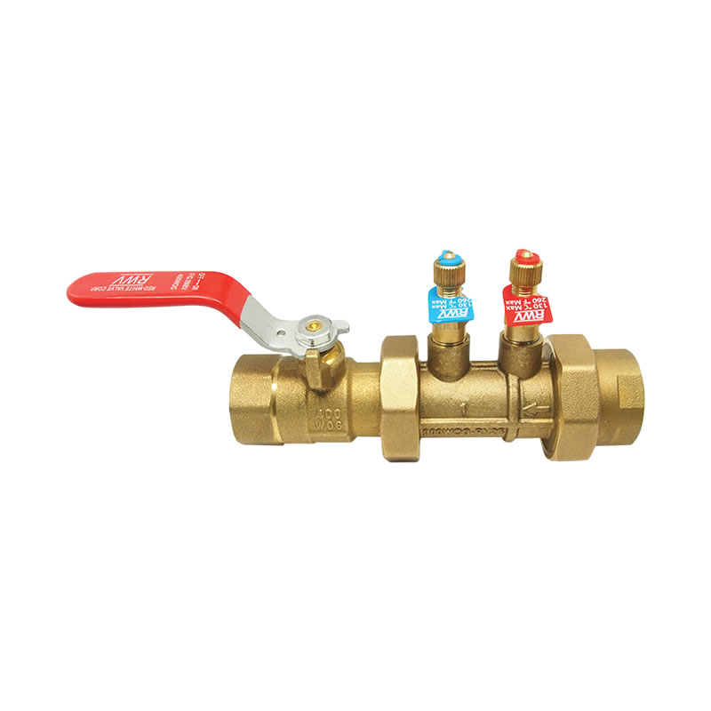 9907IBV seriesStraight DZR Brass Automatic Balancing Valve with Isolation Ball Valve Red White